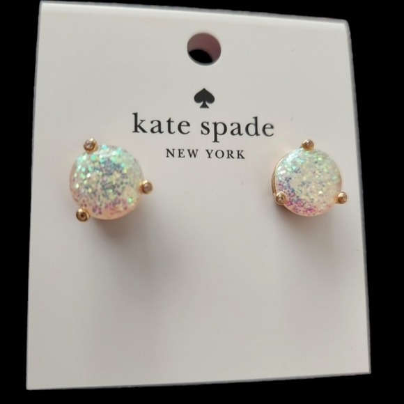 kate spade Jewelry - Kate Spade Glitter Round Opaque Earrings